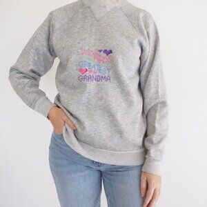 Vintage Lady Mcgregor Grey World's Greatest Grandma Cotton Blend Crew Sweater 1X